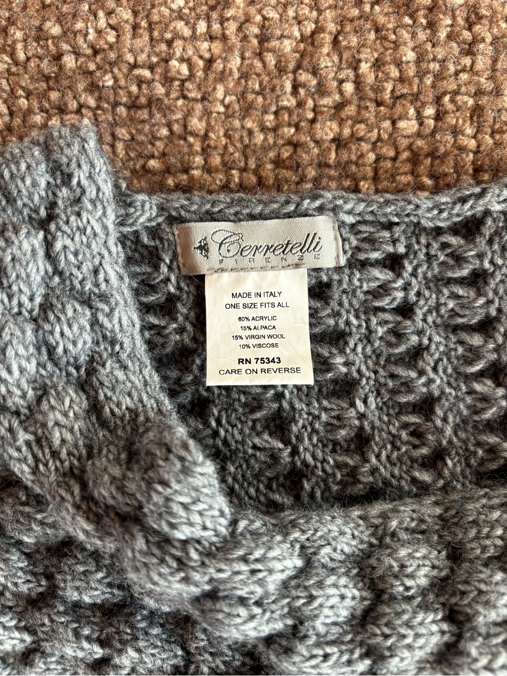Wool and Alpaca Blend Wrap/Poncho - Picture 2 of 6